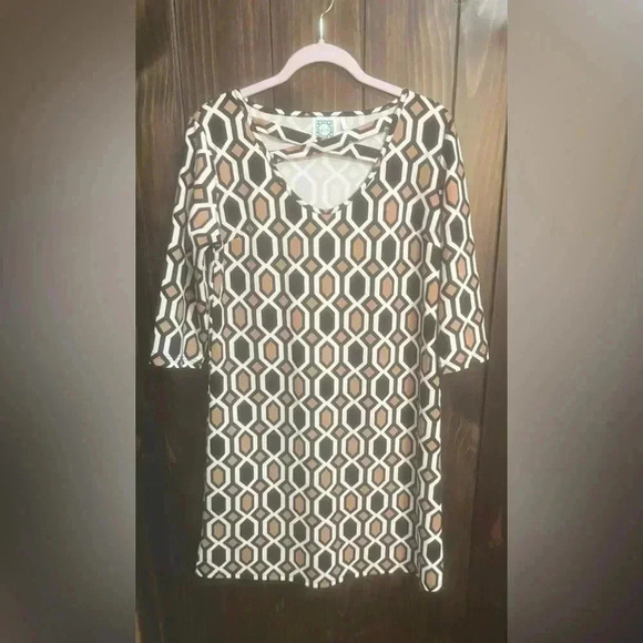 Vfish L Aline Jersey Knit Dress-Geometric Pattern. Size: Large - Picture 3 of 8